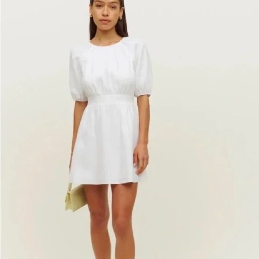 REFORMATION Irwin White Linen Dress - size 6 - NWT